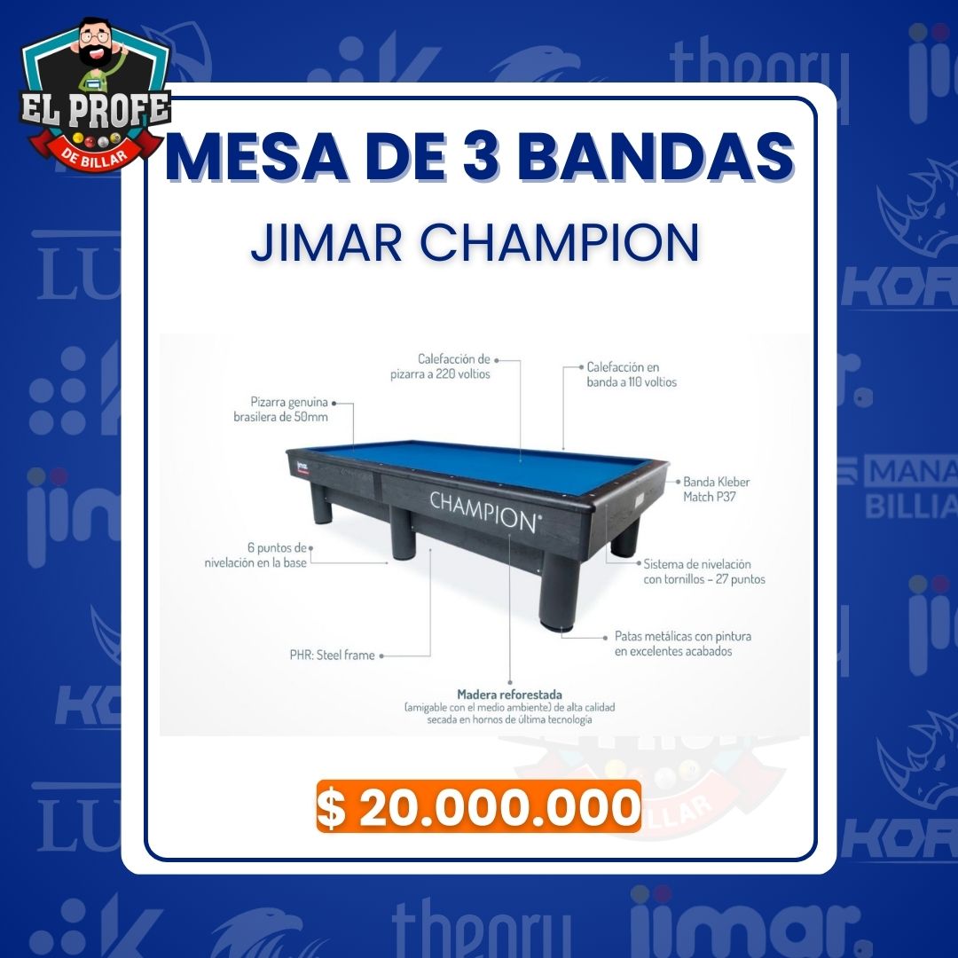 Mesa de 3 Bandas Jimar | Modelo Champion