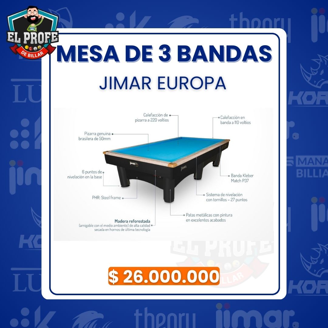 Mesa de 3 bandas |Jimar Modelo Europa