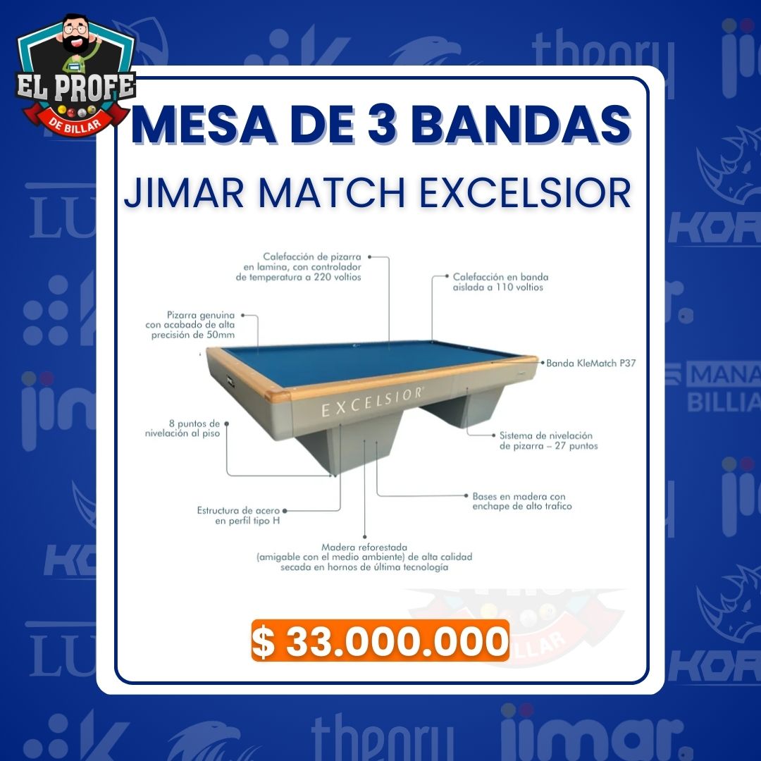 Mesa de 3 Bandas |Jimar Modelo Excelsior