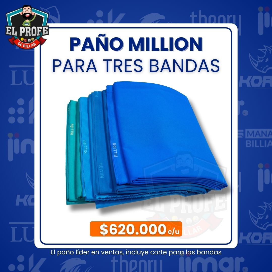 Paño de tres bandas Million